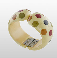 #33. Multi Dot Bakelite Hinged Bracelet
