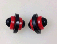 Deco Black and Red  Bakelite Clip Earrings